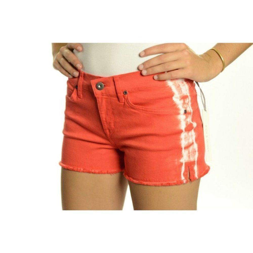 Rich & Skinny Jeans Orange Short Sz 26 Authentic